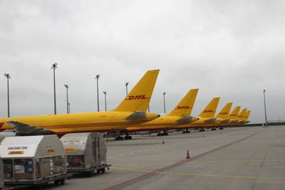 M&auml;rz 2016 | Parade der DHL-Flieger in Leipzig (EDDP)