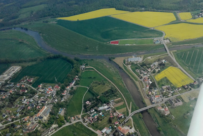 Mai 2020 | Muldenvereinigung, der Zusammenfluss der Zwickauer Mulde (links) und Freiberger Mulde (rechts) bei Sermuth