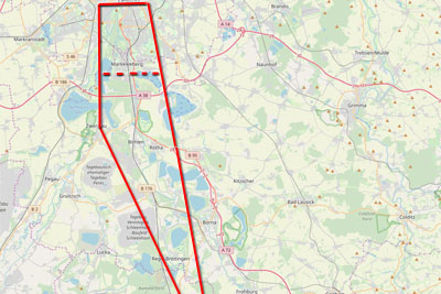 Rundflug Neuseenland. An der gestrichelten Linie kann abgek&uuml;rzt werden. | &copy; <a href="https://www.openstreetmap.org/copyright" alt="Zum Urheberrecht und Lizenz von OpenStreetMap" rel="noopener noreferrer" target="_blank" >OpenStreetMap-Mitwirkende</a>